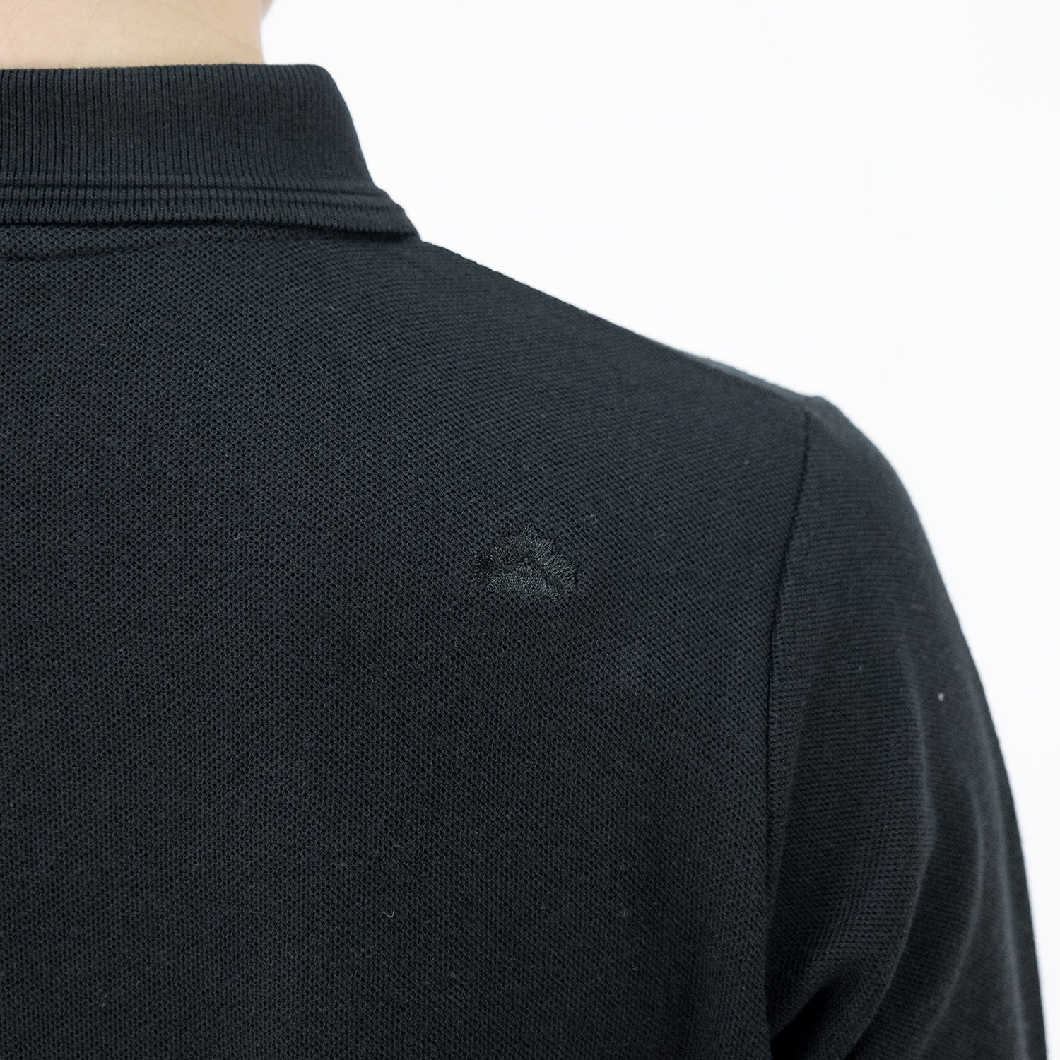 Polera Pique Quebec Manga Larga Negro Mujer