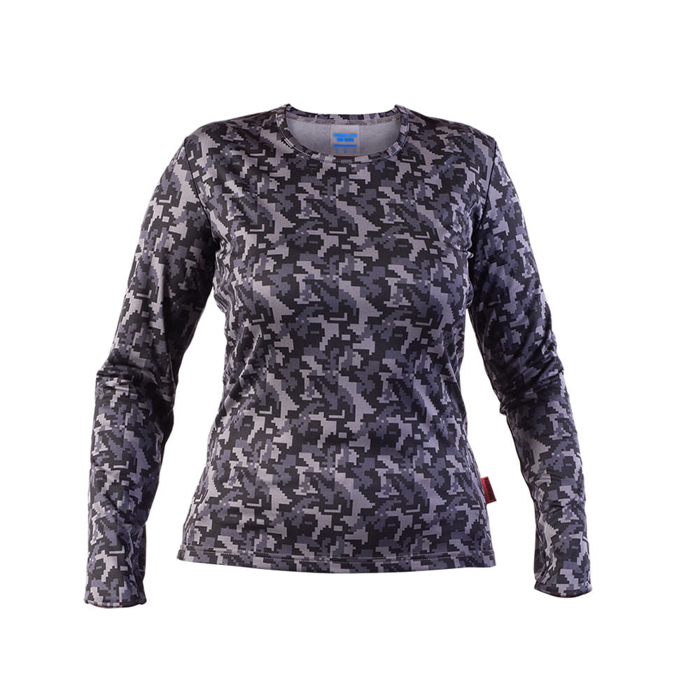 Camiseta Primera Capa HW HDX Camo Mujer Negro - XS