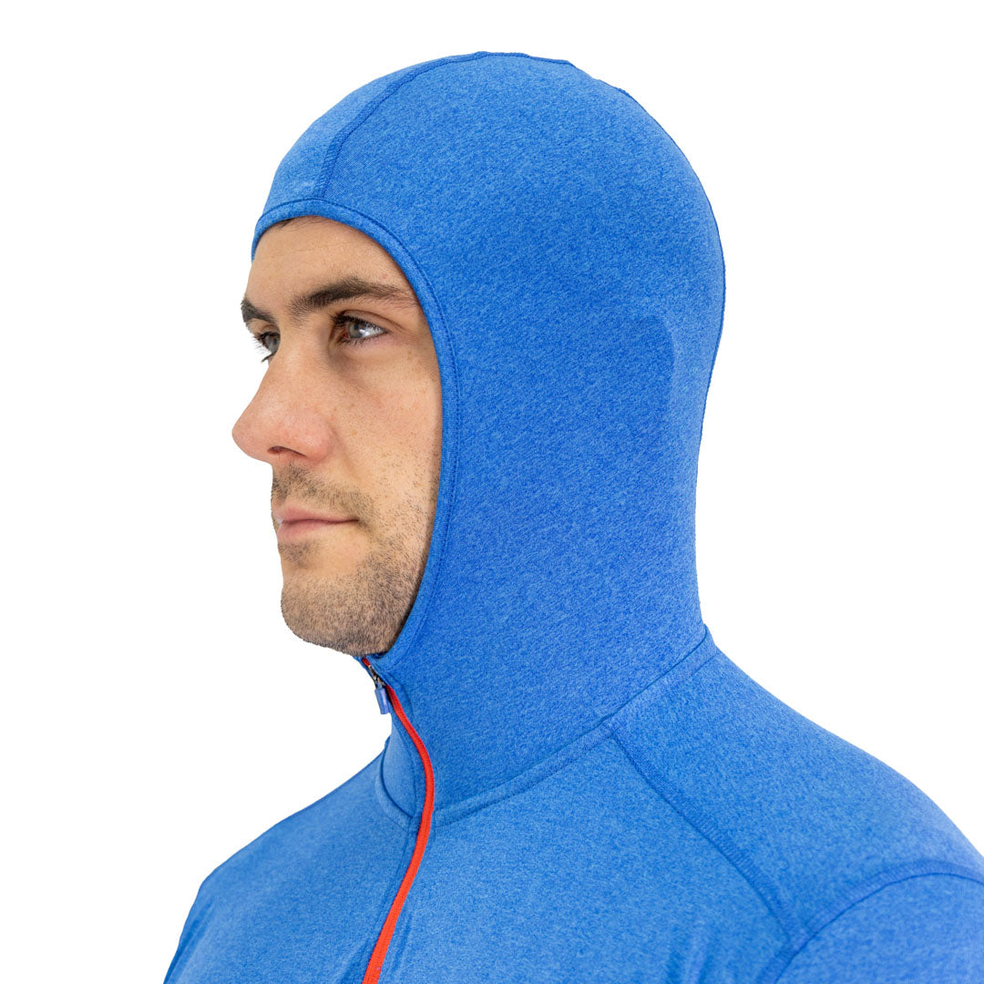 Polera Dry Fit HW SPX C/ Gorro Manga Larga Hombre Blue