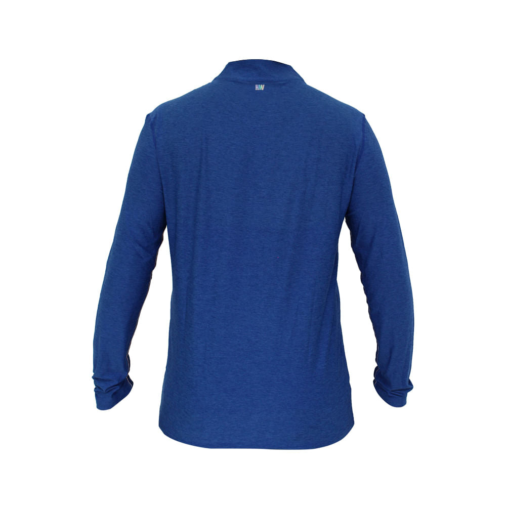 Polera Dry Fit HW Manga Larga Stone Blue