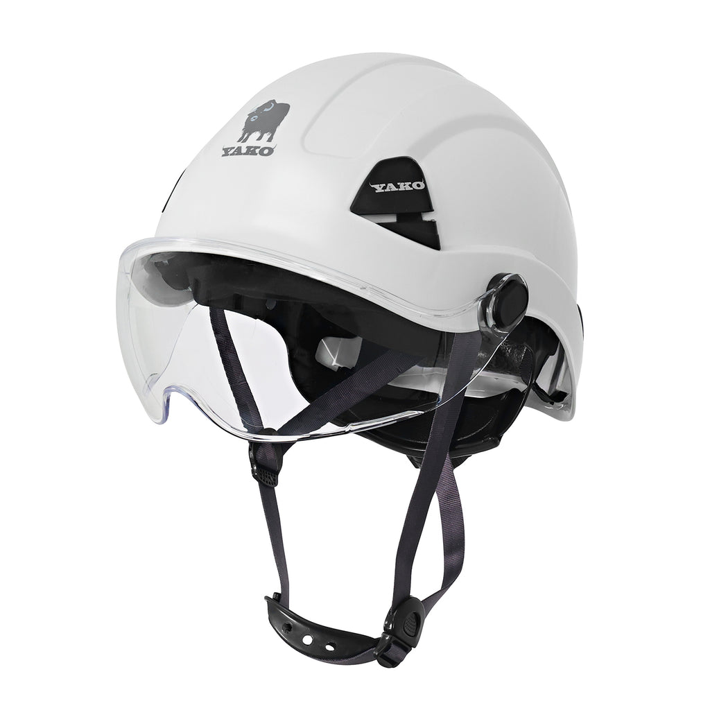 Casco Yako Steelpro Blanco con visera ISP