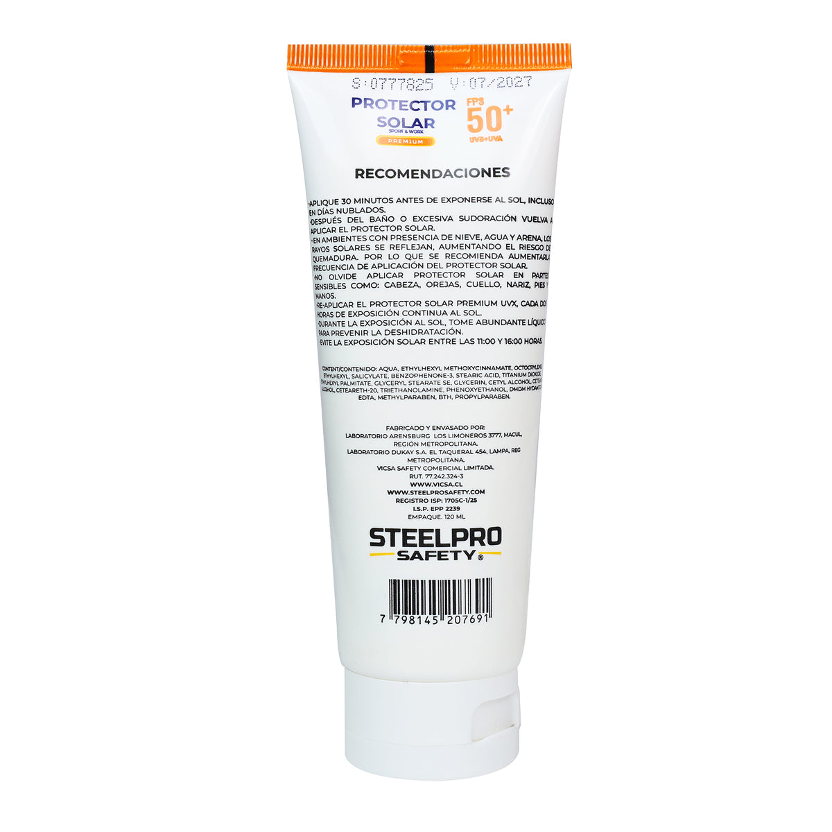 Crema Protección Solar UVX 120 Grs. Premium