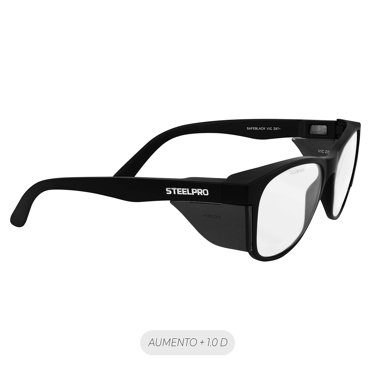 Lente Seguridad Safeblack Claro Full Reader +1.0D Steelpro