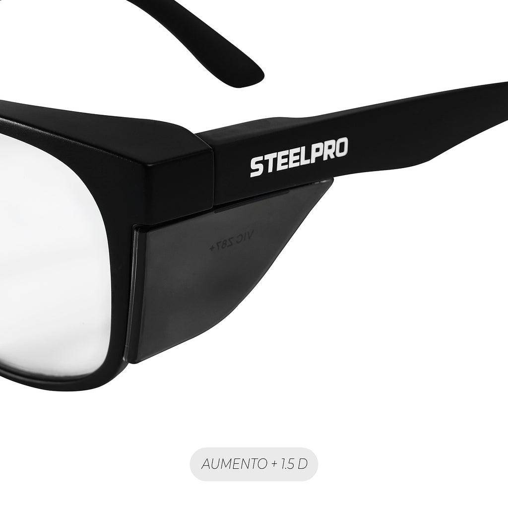 Lente Seguridad Safeblack Claro Full Reader +1.5D Steelpro