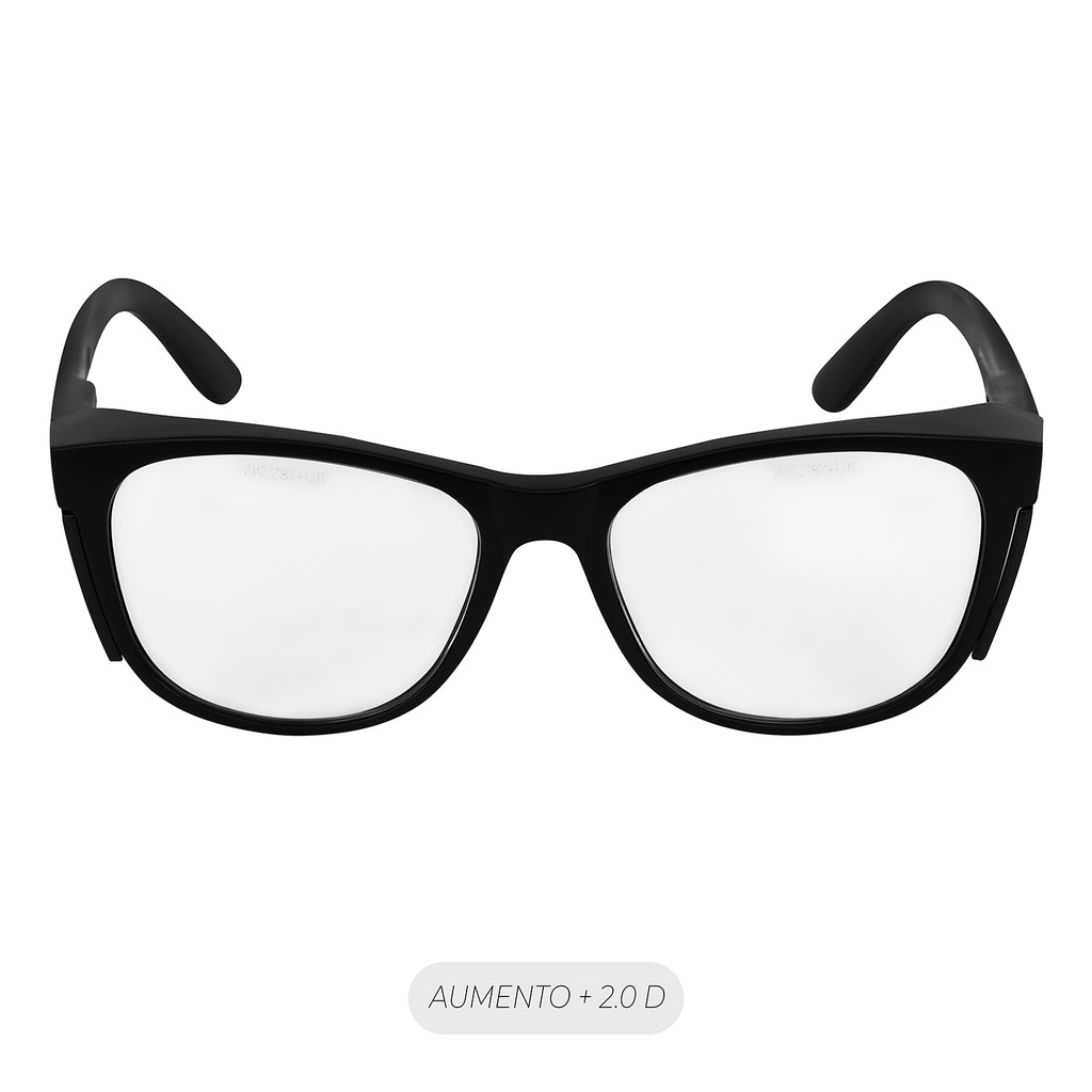 Lente Seguridad Safeblack Claro Full Reader +2.0D Steelpro