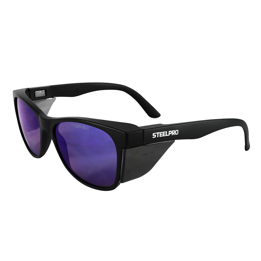 Lente Seguridad Safeblack Gris Revo Azul Steelpro